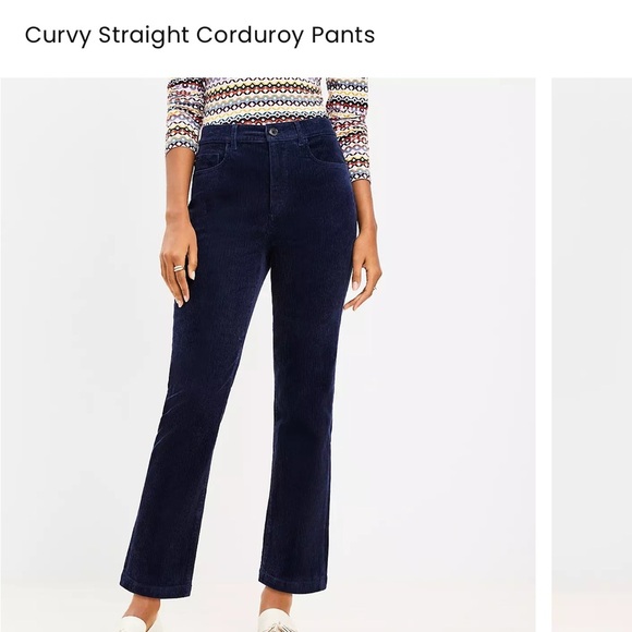 Loft curvy straight melon colored pinwale corduroy pants size 28/6 - Picture 3 of 11